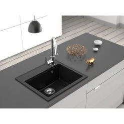 Miló Einbauspüle Granitverbundstoff Luxuria 56 Schwarz -Küche Zu Hause 5903140018322 30