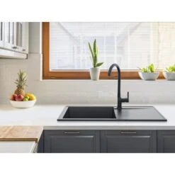 Miló Einbauspüle Granitverbundstoff Palladio 86 Graphit -Küche Zu Hause 5903140018360 30