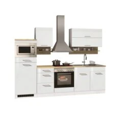 Held Möbel Küchenzeile Mailand 270 Cm Weiß Hochglanz-Weiß Matt Mit E-Geräten -Küche Zu Hause 5910 11016600 568.1.6210 1