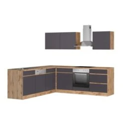 Held Möbel Winkelküche Turin 240 X 240 Cm Graphit-Wotaneiche MitE-Geräten -Küche Zu Hause 63550 11016600 1113.6311 1