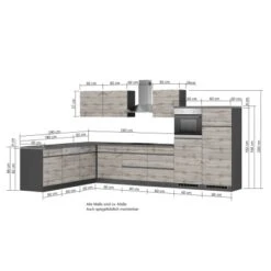Held Möbel Winkelküche Turin 360 X 240 Cm Wotaneiche-Graphit Mit E-Geräten -Küche Zu Hause 65365 11016600 1134.6310 5