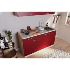 Respekta Singleküche Luis 150 Cm Rot-Eiche Sägerau 8 Respekta Singleküche Luis 150 Cm Rot-Eiche Sägerau -Küche Zu Hause 658048 4384 4