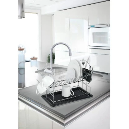 Wenko Geschirrabtropfer Premium Duo Schwarz-Chrom 36 Cm X 50 Cm X 24 Cm 4 Wenko Geschirrabtropfer Premium Duo Schwarz-Chrom 36 Cm X 50 Cm X 24 Cm – Bild 4