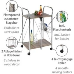 Wenko Servierwagen Liky Holzdekor Zusammenklappbar -Küche Zu Hause 686865 1068 11