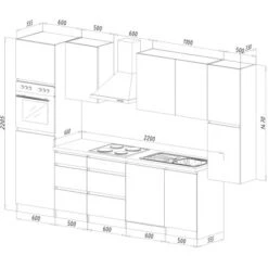 Respekta Küchenzeile Ohne E-Geräte 330 Cm Grifflos Weiß Matt-Eiche Sägerau -Küche Zu Hause 6981146 4384 2