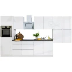 Respekta Küchenzeile Ohne E-Geräte 370 Cm Grifflos Weiß Hochglanz -Küche Zu Hause 6981195 4384 4