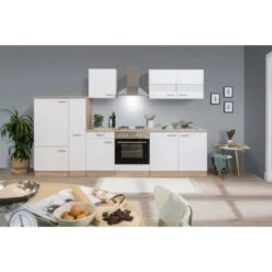Respekta Küchenzeile Ohne E-Geräte 300 Cm Weiß-Eiche Sägerau -Küche Zu Hause 7053358 4384 LBKB300ESW 01