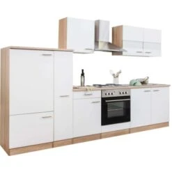 Respekta Küchenzeile Ohne E-Geräte 300 Cm Weiß-Eiche Sägerau -Küche Zu Hause 7053358 4384 LBKB300ESW 09