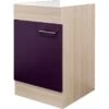 Flex-Well Exclusiv Spülen-Unterschrank Focus 50 Cm Akazie-Aubergine-Akazie