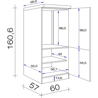 Flex-Well Exclusiv Demi-Geräteumbauschrank Vintea 60 Cm Magnolie Matt - Oak 2 Flex-Well Exclusiv Demi-Geräteumbauschrank Vintea 60 Cm Magnolie Matt - Oak – Bild 2