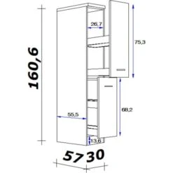 Flex-Well Exclusiv Demi-Apothekerschrank Morena 30 Cm Basaltgrau Matt - San Remo -Küche Zu Hause 756422 4051 5