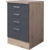 Flex-Well Exclusiv Schubkastenunterschrank Morena 50cmBasaltgrau Matt-San Remo
