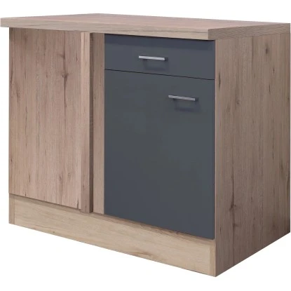 Flex-Well Exclusiv Eck-Unterschrank Morena 110x60 Cm Basaltgrau Matt - San Remo 1 Flex-Well Exclusiv Eck-Unterschrank Morena 110x60 Cm Basaltgrau Matt - San Remo