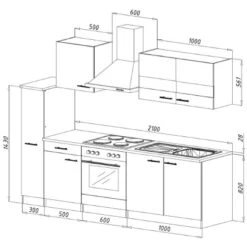 Respekta Küchenzeile KB240WWC 240 Cm Weiß -Küche Zu Hause 7666 4384 neu KB240WWCG 04