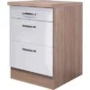Flex-Well Exclusiv Auszugsunterschrank Valero 60 Cm Hochglanz Weiß - Sonoma Eic