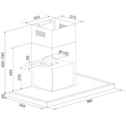 Respekta Backofen-Hauben Set EBDH-SET44090BS 90 Cm Black Steel -Küche Zu Hause 825075 4384 CH44090BSA 04