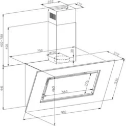 Respekta Backofen-Hauben Set EBDH-SET42090BS 90 Cm Black Steel -Küche Zu Hause 825077 4384 CH42090BSA 11