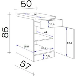 Flex-Well Exclusiv Unterschrank Capri 50 Cm Schwarz Matt-Endgrain Oak 7 Flex-Well Exclusiv Unterschrank Capri 50 Cm Schwarz Matt-Endgrain Oak -Küche Zu Hause 84070254 4051 VM US50 28mm