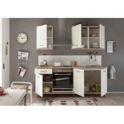 Respekta Premium Küchenzeile Retro BERP210RE 210 Cm Weiß -Küche Zu Hause 8469231 4384 4