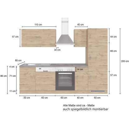 Held Möbel Küchenzeile Sorrento 270 Cm Wotaneiche-Wotaneiche 3 Held Möbel Küchenzeile Sorrento 270 Cm Wotaneiche-Wotaneiche – Bild 3