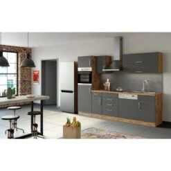 Held Möbel Küchenzeile Sorrento 270 Cm Anthrazit-Wotaneiche -Küche Zu Hause 853358 11016600 12