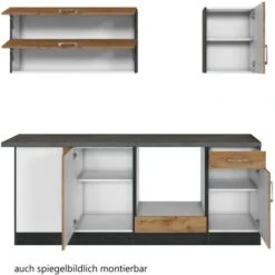 Held Möbel Küchenzeile Sorrento 210 Cm Wotaneiche-Grafit Ohne E-Geräte Winkel -Küche Zu Hause 853390 11016600 3