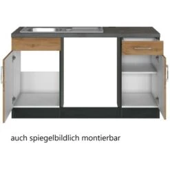 Held Möbel Küchenzeile Sorrento 210 Cm Wotaneiche-Grafit Ohne E-Geräte Winkel -Küche Zu Hause 853390 11016600 4