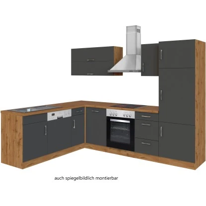 Held Möbel Küchenzeile Sorrento 210/ 270 CmAnthrazit-Wotaneiche Winkel 3 Held Möbel Küchenzeile Sorrento 210/ 270 CmAnthrazit-Wotaneiche Winkel – Bild 3