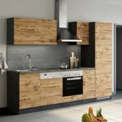 Held Möbel Hängeschrank Sorrento BxHxT 40 Cm X 57 Cm X 34 Cm Wotaneiche-Grafit -Küche Zu Hause 853731 11016600 11