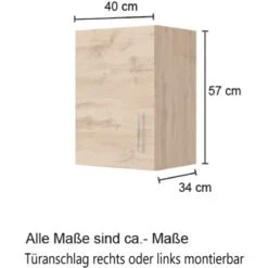 Held Möbel Hängeschrank Sorrento BxHxT 40 Cm X 57 Cm X 34 Cm Wotaneiche-Grafit -Küche Zu Hause 853731 11016600 4