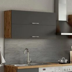 Held Möbel Klapphängeschrank Sorrento B110 X H57 X T34 Cm Anthrazit-Wotaneiche -Küche Zu Hause 853750 11016600 6