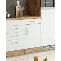 Held Möbel Unterschrank Sorrento 50 X 85 X 60 Cm Tür Schubk. + EL-B. Weiß-Wotan. -Küche Zu Hause 853760 11016600 13