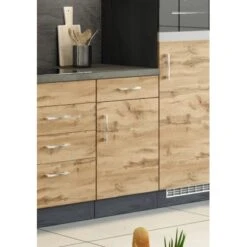 Held Möbel Unterschrank Sorrento 50 X 85 X 60 Cm Tür Schub. + EL-B. Wotan.-Graf. -Küche Zu Hause 853764 11016600 12