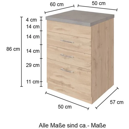 Held Möbel Auszugsschrank Sorrento 50 X 85 X 60 Cm Schubk. 2 Ausz. Weiß-Wotanei. 4 Held Möbel Auszugsschrank Sorrento 50 X 85 X 60 Cm Schubk. 2 Ausz. Weiß-Wotanei. – Bild 4
