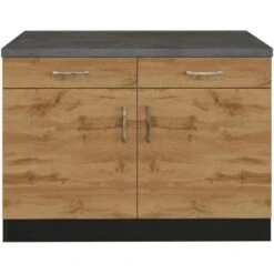 Held Möbel Unterschrank Sorrento 100x85x60 Cm 2 Schub. 1 EL-B. Wotan.-Graf.