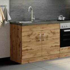 Held Möbel Spülenschrank Sorrento B100 X H85 X T60 Cm 2 Türen Wotaneiche -Küche Zu Hause 853819 11016600 13