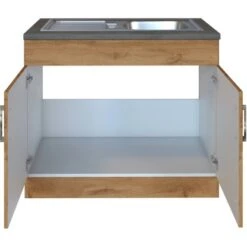 Held Möbel Spülenschrank Sorrento B100 X H85 X T60 Cm 2 Türen Wotaneiche -Küche Zu Hause 853819 11016600 3