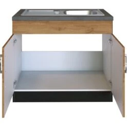 Held Möbel Spülenschrank Sorrento B100 X H85 X T60 Cm 2 Türen Wotaneiche-Grafit 16 Held Möbel Spülenschrank Sorrento B100 X H85 X T60 Cm 2 Türen Wotaneiche-Grafit -Küche Zu Hause 853821 11016600 3