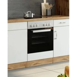 Held Möbel Herdumbau Sorrento B60 X H85 X T60 Cm Nische F. Ofen Weiß-Wotaneiche -Küche Zu Hause 853833 11016600 6