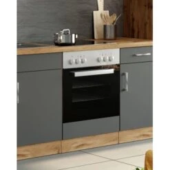 Held Möbel Herdumbau Sorrento 60 X 85 X 60 Cm Nische F. Ofen Anthr.-Wotaneiche -Küche Zu Hause 853835 11016600 6