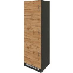 Held Möbel Kühlschrankumbau Sorrento B60x H200x T60 Cm Nische Wotaneiche-Grafit