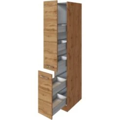 Held Möbel Apothekerschrank Sorrento 30x 200x 60 Cm 2 Ausz. 5 Fächer Wotaneiche -Küche Zu Hause 853931 11016600 3