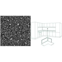 Küchenrückwand 296 Cm X 58,5 Cm Stein Schwarz-Blau Steindekor (ST 12) -Küche Zu Hause 854816 picture 1