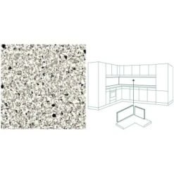 Küchenrückwand 296 Cm X 58,5 Cm Stein Weiß-Schwarz Steindekor (ST 21) -Küche Zu Hause 854818 picture 1