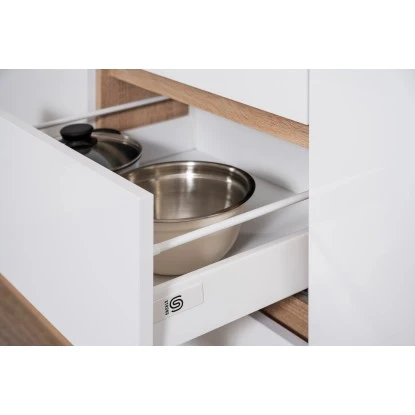 Respekta Küchenzeile GLRP270HESWM Grifflos 270 Cm Weiß Matt-Sonoma Eiche 7 Respekta Küchenzeile GLRP270HESWM Grifflos 270 Cm Weiß Matt-Sonoma Eiche – Bild 7