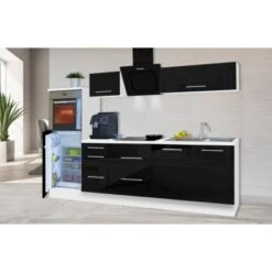 Respekta Premium Küchenzeile 270 Cm Hochbau Schwarz Hochglanz-Weiß -Küche Zu Hause 9279720 2929 RP270HWS 1