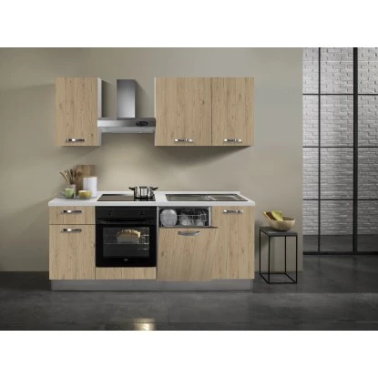 Küchenzeile Lola 210 Cm Eiche Hell-Weiß 3 Küchenzeile Lola 210 Cm Eiche Hell-Weiß – Bild 3