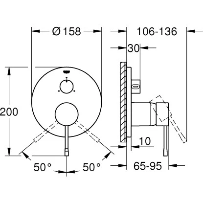 Grohe Einhandbatterie Essence Hard Graphite Gebürstet 2 Grohe Einhandbatterie Essence Hard Graphite Gebürstet – Bild 2