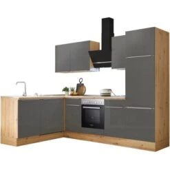 Respekta Küchenzeile Marleen 280 Cm Artisan-Eiche Grau Matt Winkel -Küche Zu Hause 980042 4384 4