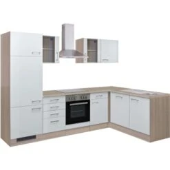 Flex-Well Exclusiv Winkelküche Abaco 280 Cm Perlmutt Glänzend-Akazie Nachbildung -Küche Zu Hause 999 2802 014 abaco frei 1